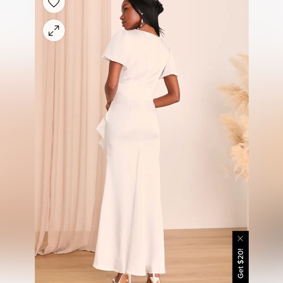 Satin Ruffled Maxi Dress - Picture 3 of 6